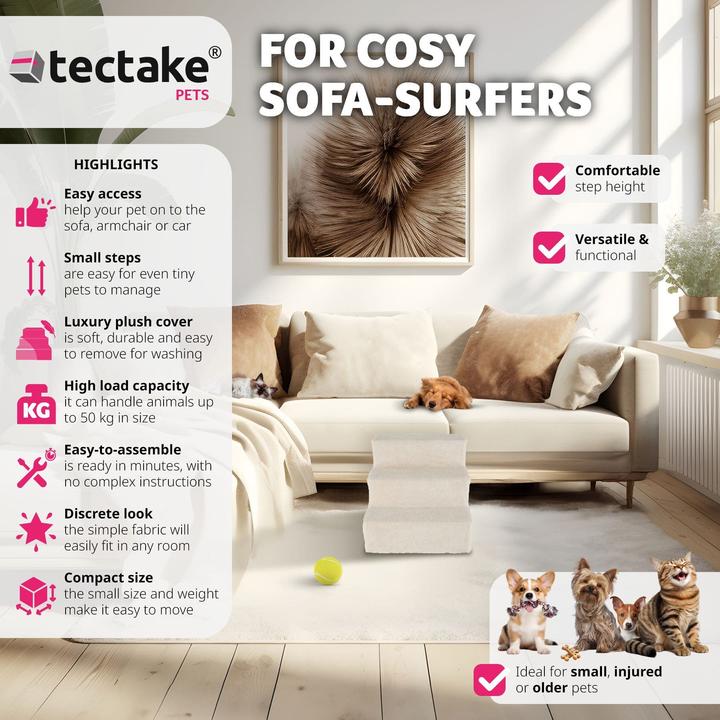 Produktbild tectake Haustiertreppe (Hund, Katze, Waschbar)