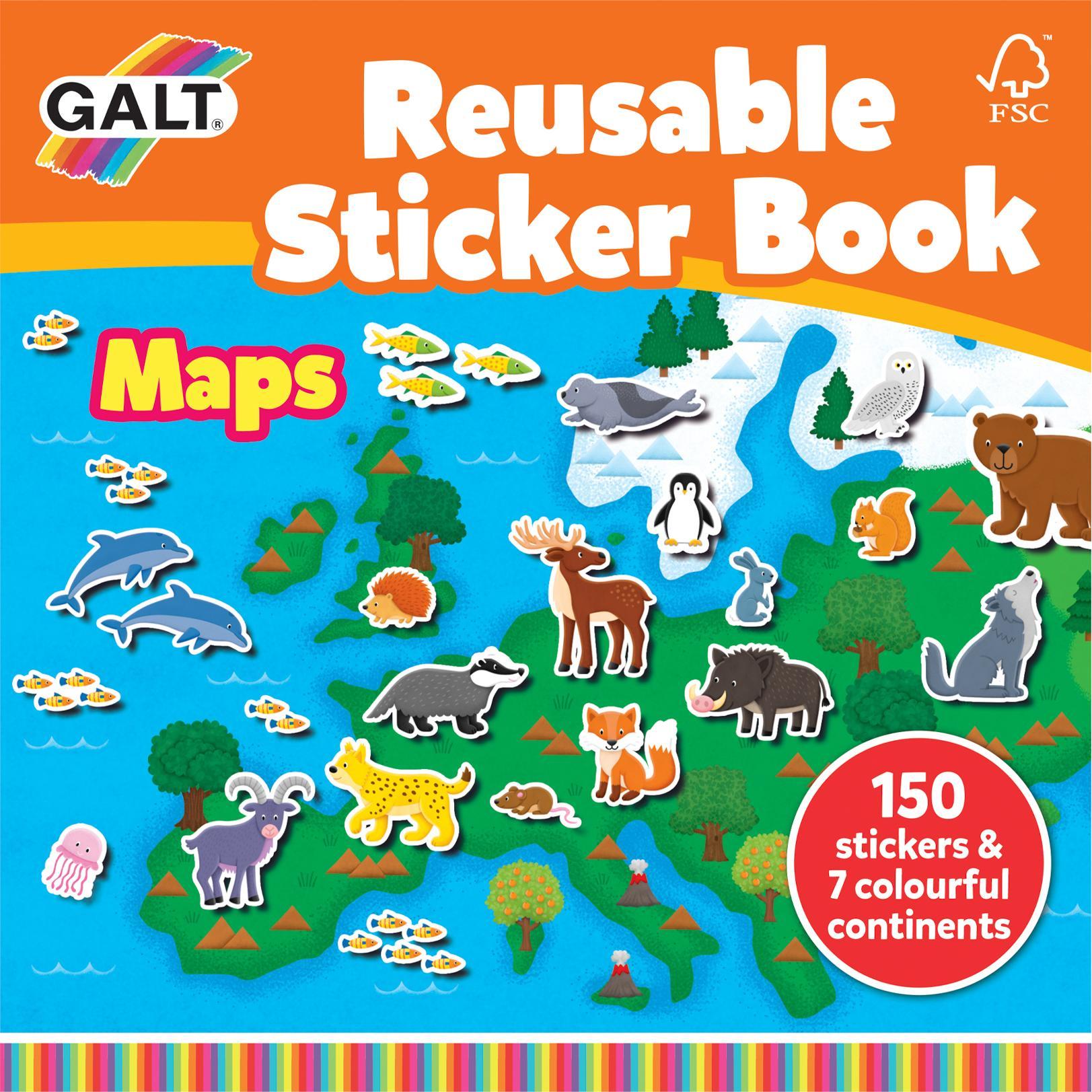 Tinka Magic, Sticker, Galt - Reusable Sticker Book - Maps (55-1005287)