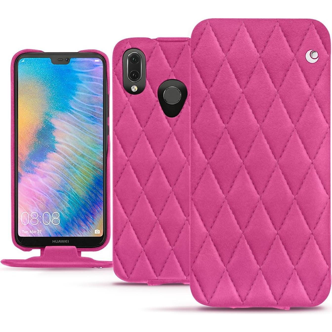 Noreve Lederschutzhülle vertikal (Huawei P20 Lite), Smartphone Hülle, Rosa