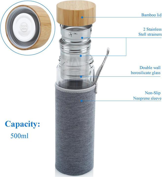 Actual product image Intirilife Thermo bottle with sieve (0.50 l)
