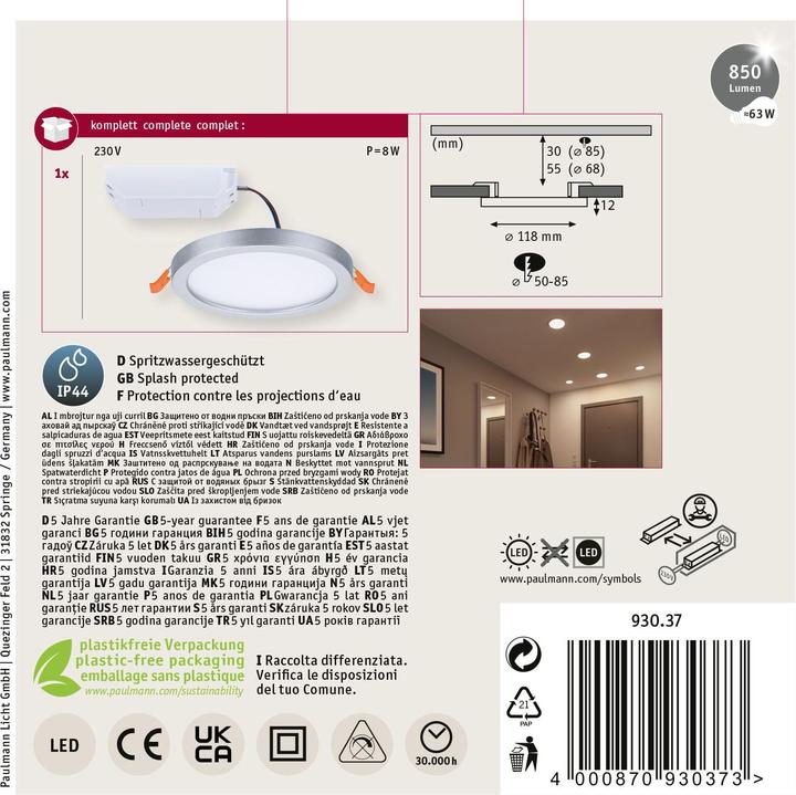 Produktbild Paulmann Einbaupanel Areo VariFit (550 lm)