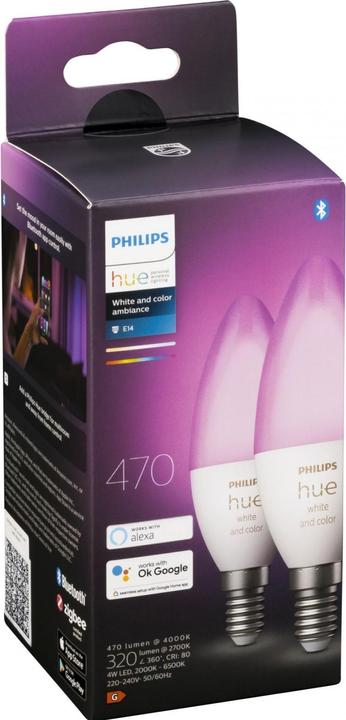 Actual product image Philips Hue White & Color BT (E14, 5.30 W, 470 lm, 2 x, G)