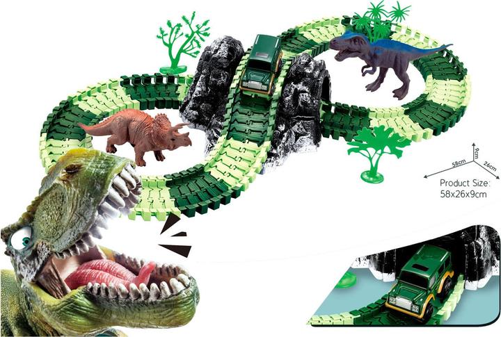 Actual product image Dino race track with self-driving car