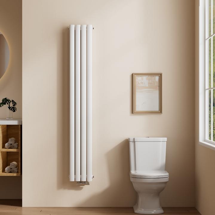 Actual product image Emke Radiator, Oval Radiator, White 160x24cm 623W Double Layers (623 W)