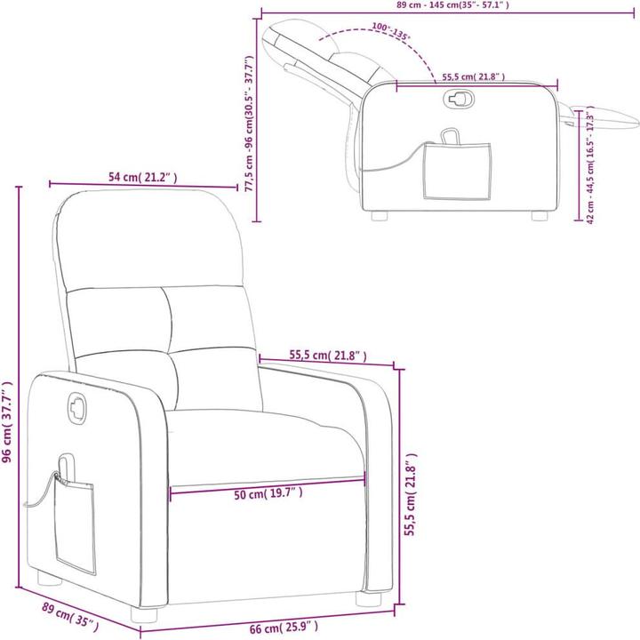 Actual product image vidaXL Massage-Relaxsessel