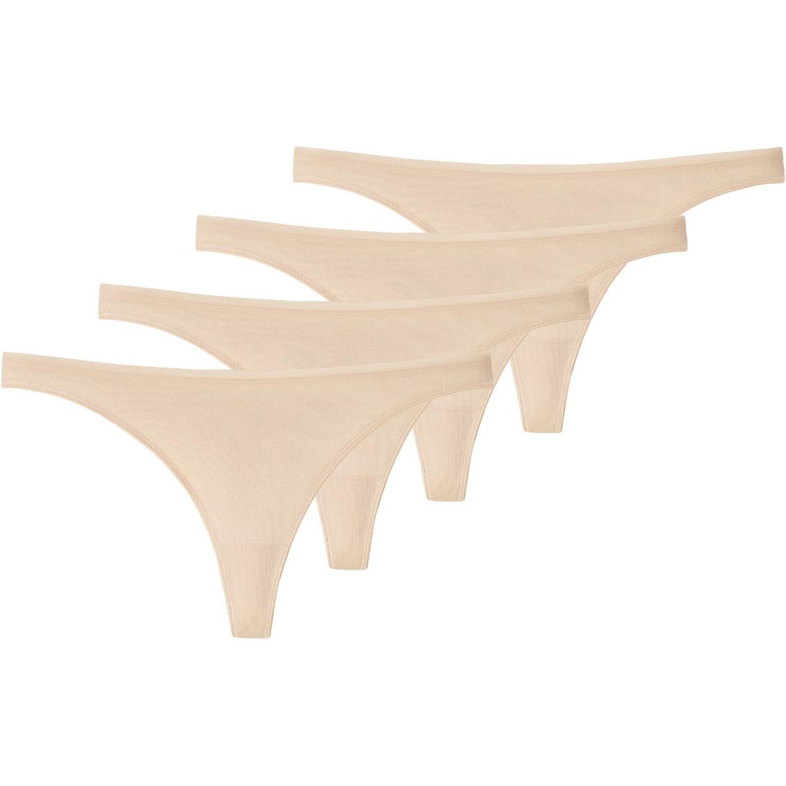 Schiesser, Damen, Unterhosen, 4er Pack 95/5 Organic String, Beige, (42, 4er Pack)