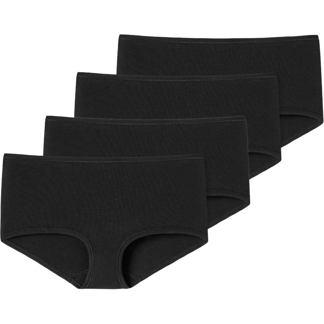 Schiesser, Damen, Unterhosen, 4er Pack 95/5 Organic Shorts, Schwarz, (42, 4er Pack)