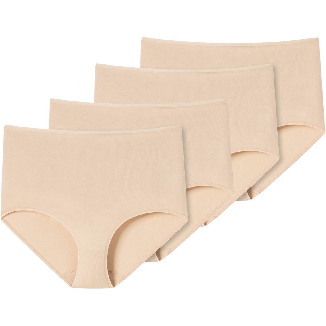 Schiesser, Damen, Unterhosen, 4er Pack 95/5 Organic Maxi-Slip, Beige, (38, 4er Pack)