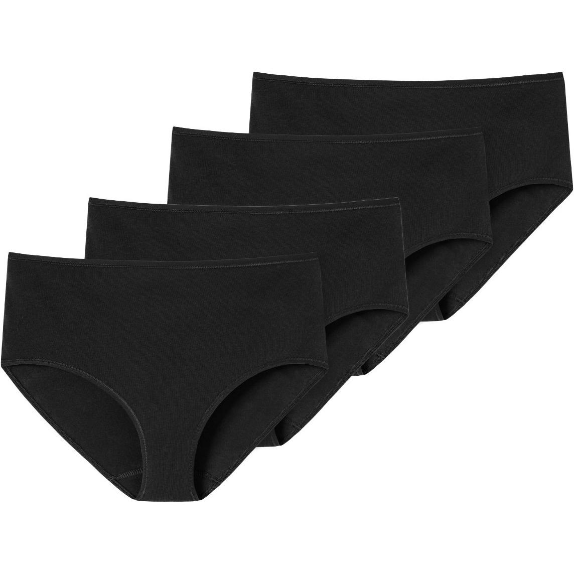 Schiesser, Damen, Unterhosen, 4er Pack 95/5 Organic Midi-Slip, Schwarz, (44, 4er Pack)