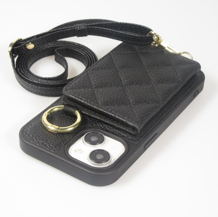 Actual product image PhoneLook Hülle Gepolstertes Leder mit Spiegel und Kartenfach grosse abnehmbare Riemen (Apple iPhone 15)