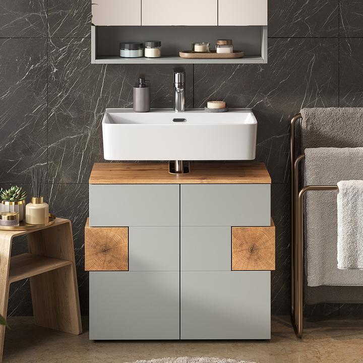 Produktbild Vicco Waschbeckenunterschrank Eden, Grau/Artisan, 73.1 x 64 cm (73.10 x 37 x 64 cm)