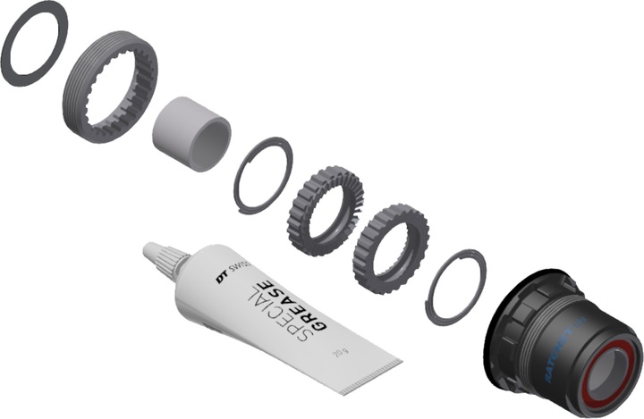 Immagine prodotto DT Swiss Acciaio, 3 cricchetti a cricchetto, Sram XD, 36T (Freni a disco Center Lock)