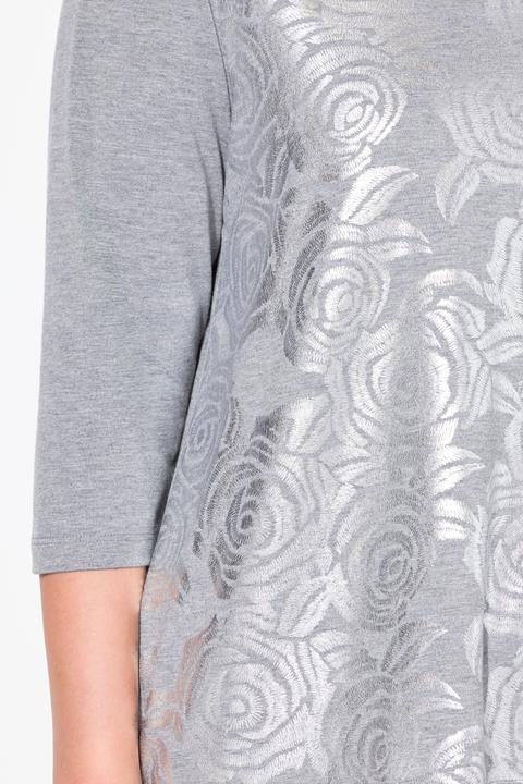 Produktbild Miamoda T-Shirt, A-Linie, silbernes Rosenmuster (50)