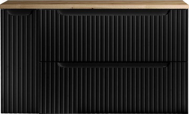 Produktbild En.Casa Waschtisch Newport 100x60x40 cm Schwarz/Eichenoptik