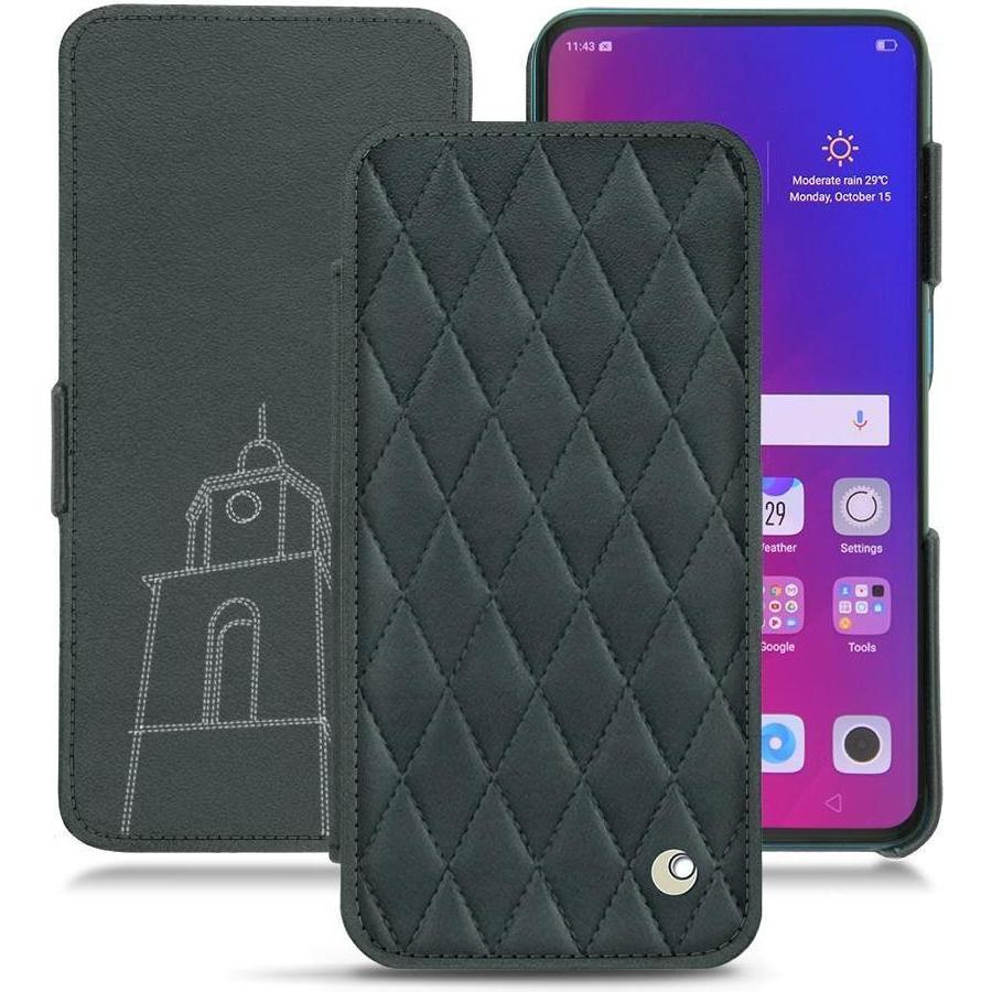 Noreve Lederschutzhülle horizontal (Oppo Find X), Smartphone Hülle, Blau