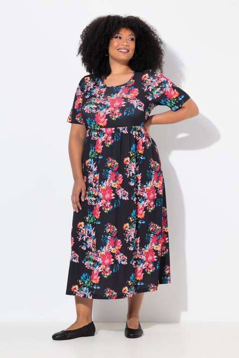 Produktbild Ulla Popken Maxikleid, A-Linie, Rundhals, Halbarm, Taschen (62)
