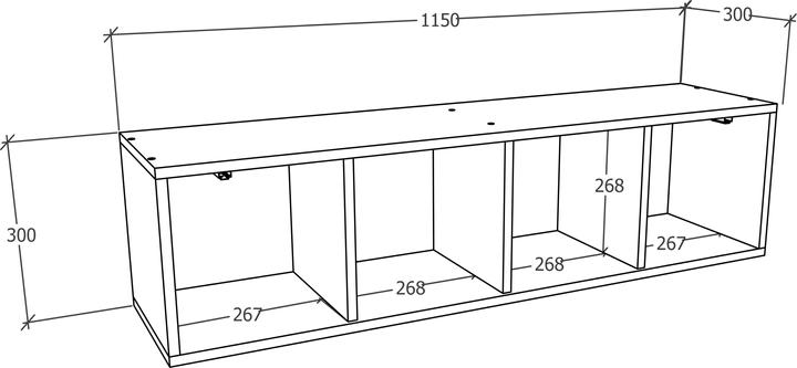 Image du produit VCM Étagère murale en bois Étagère suspendue Armoire murale pliante Arila XL (30 x 30 x 115 cm)