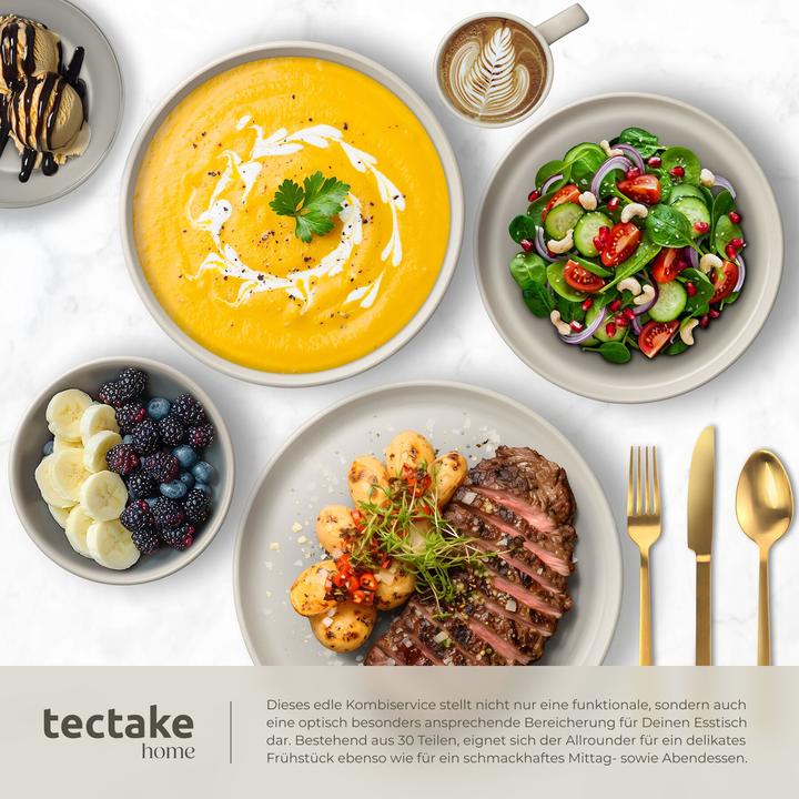 Actual product image tectake Kitchen starter set for 6 people with crockery, pots etc