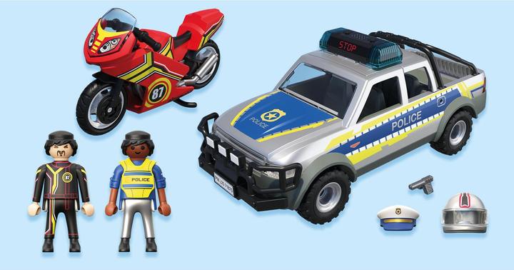 Produktbild Playmobil 71875 Verfolgungsjagd mit Polizei Pick-Up (71875, Playmobil Action Heroes)