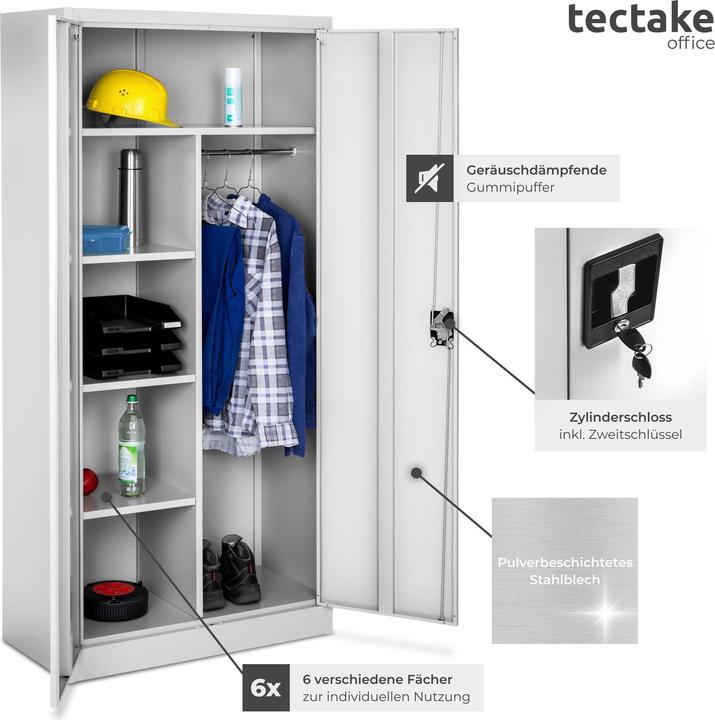 Produktbild tectake Schrank (80 x 40 x 180 cm)
