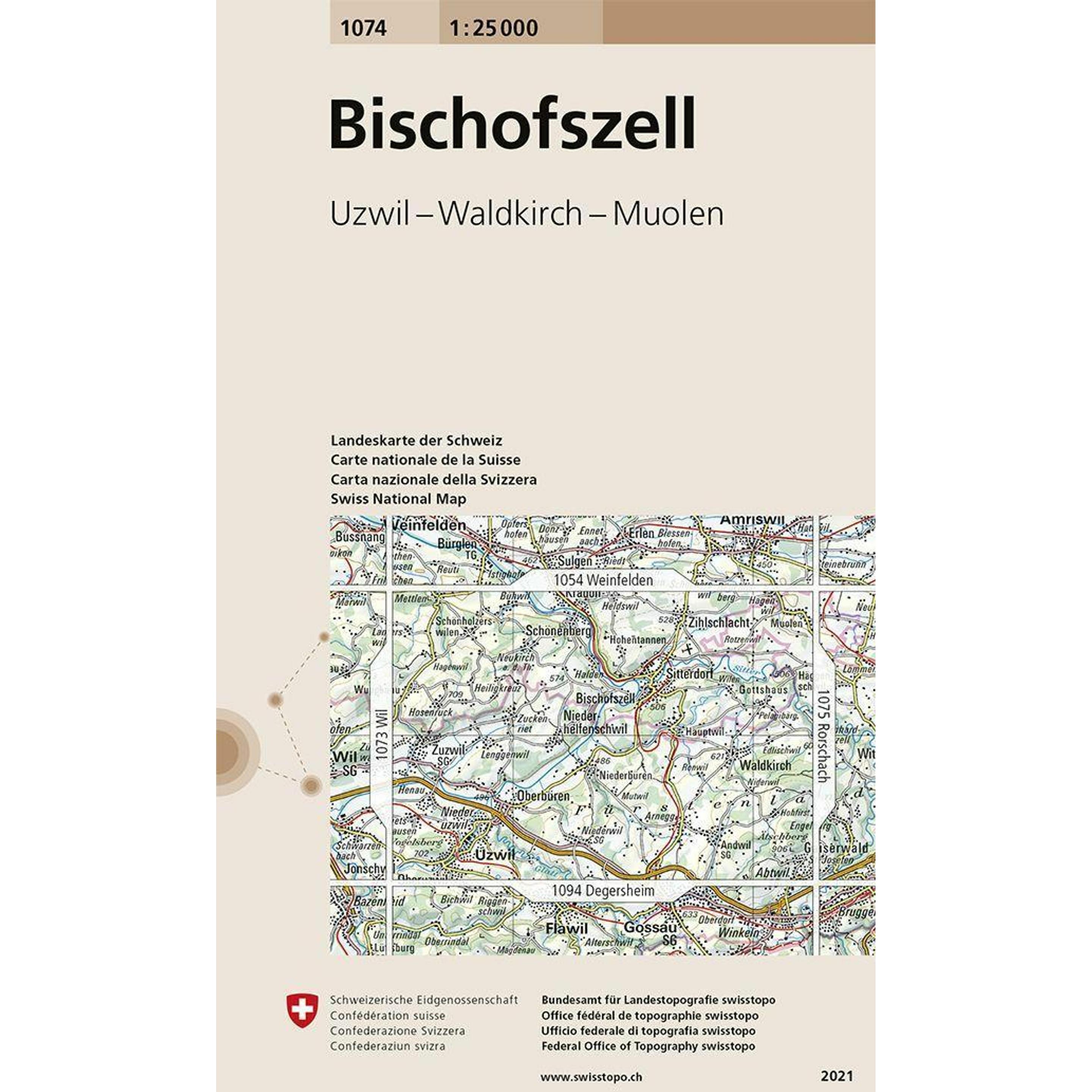 swisstopo LANDESKARTE 1:25 000 - Normalblatt (1074)