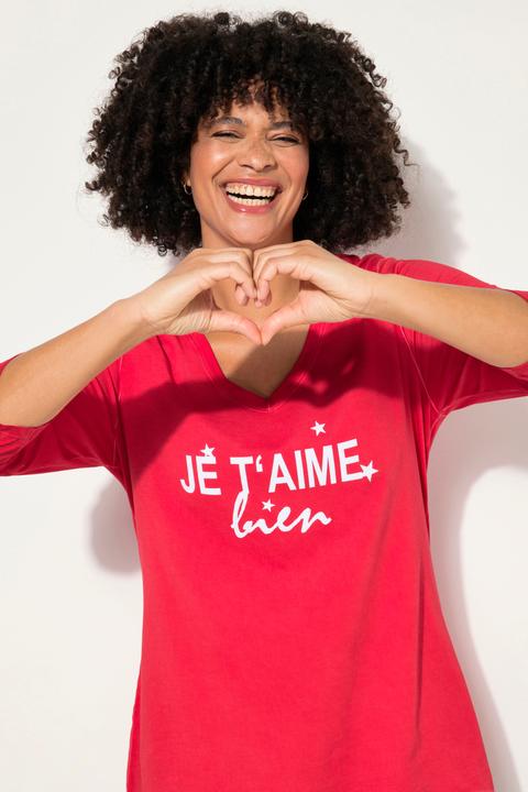 Image du produit Angel of Style T-shirt à délavage cold dyed et imprimé à message. Col et manches longues (54)