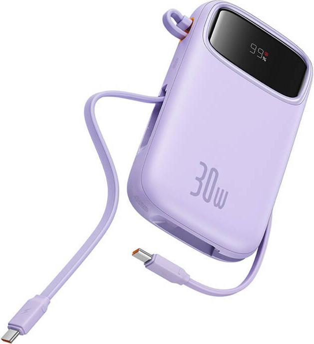Actual product image Baseus QPow 2 10000mAh 30W 2xUSB-C powerbank (purple) (10000 mAh, 30 W, 37 Wh)