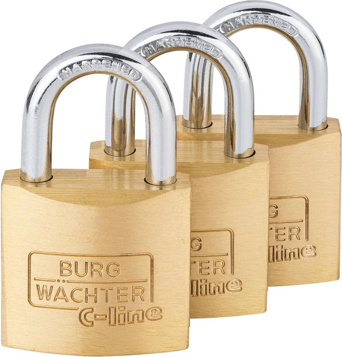 Burg Wächter Vorhangschloss-Set TRIO 222 30 GL SB