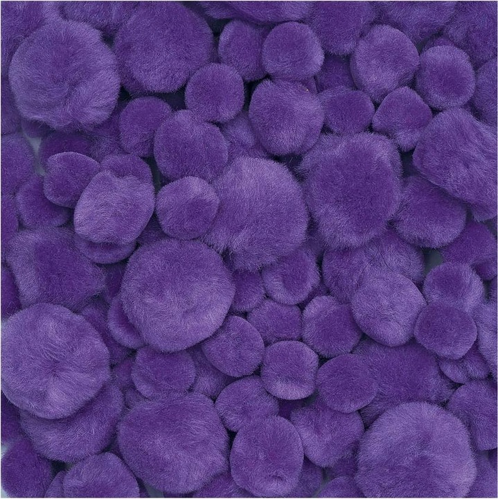 Productafbeelding Colorations Kleurplaat - Pom Poms paars, 100 stuks.