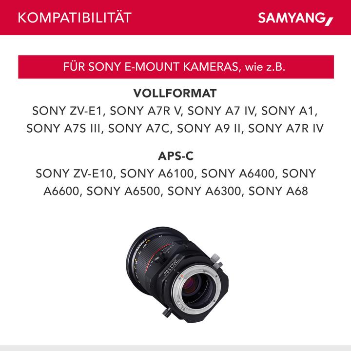 Immagine prodotto Samyang 24mm f/3.5 ED AS UMC Tilt/Shift, Sony E (Sony E, Full-frame)