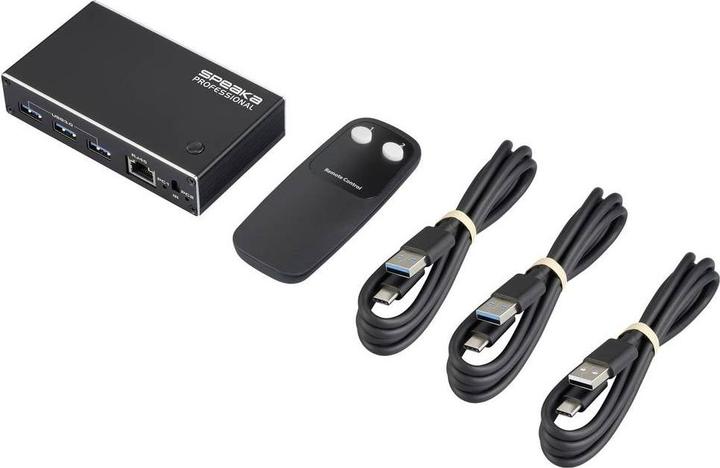 Actual product image SpeaKa Professional HDMI 2.1 Slim KVM 2X1 USB3.0+IR, Black HDMI switch HDMI 3840 x 2160 pixels
