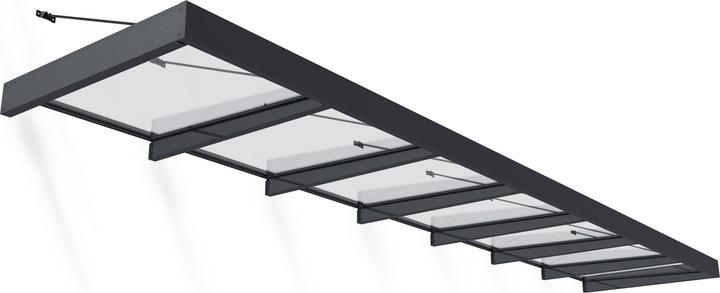 Palram CANOPIA | Sophia XL 5X21/ 1.4X6.6 Door and Porch Awning Dark Grey Clear