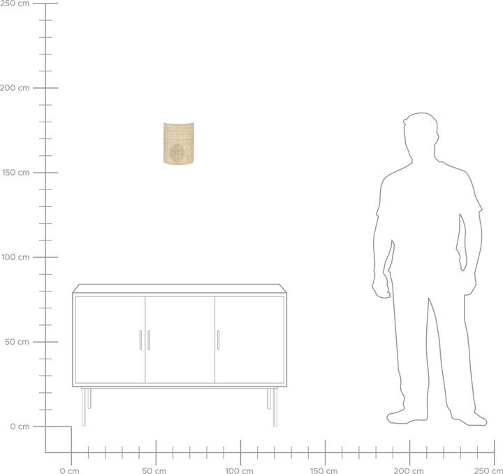 Immagine prodotto Beliani Lampada da parete in rattan naturale semitonda DEMITRIE (E14)