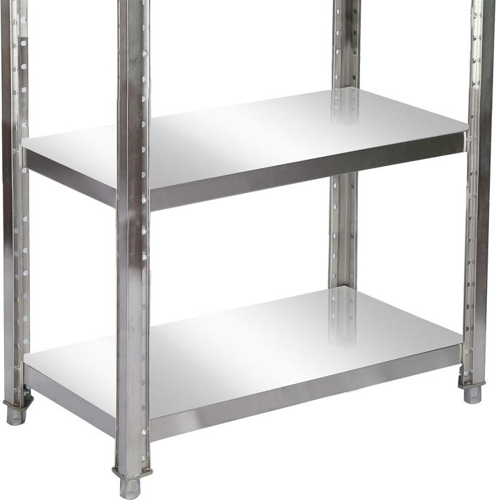 Produktbild Wiltec Edelstahlregal 120x50x155 cm 4 Böden Gastronomie Küchenregal Lager