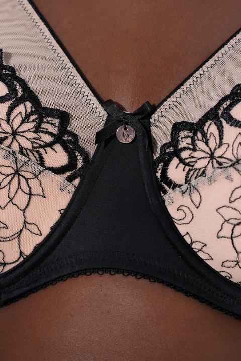 Actual product image Ulla Popken Floral Embroidered Underwire Bra (Single pack, 115 E)