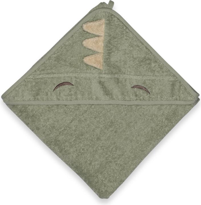 Nuuroo Aki hooded baby towel - Light green Dino - One size (NU552)