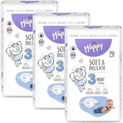 Produktbild happy Baby Midi 3 5-9kg Babywindeln, 70 Stück (Gr. 3, 70 Stück)