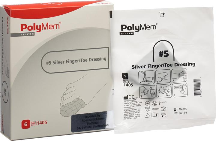 Immagine prodotto PolyMem Benda per dita e piedi argento XXL No.5 6 pezzi.