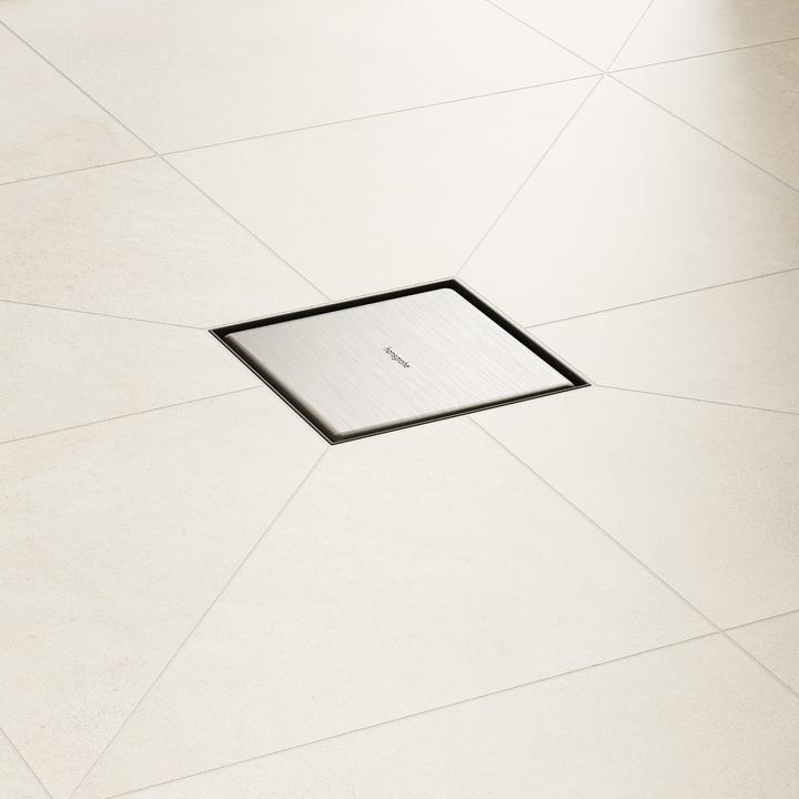 Produktbild hansgrohe HG Punktablauf RainDrain Point Komplettset 100x100mm Edestahl gebürstet (100 mm)