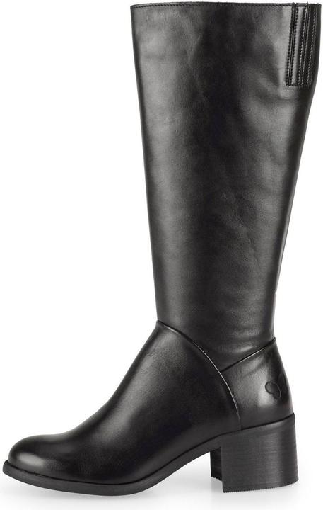 Produktbild Felmini MIRA D946 Stylische hohe Stiefel mit niedrigem Absatz, gefertigt aus echtem weichem schwarzem Leder. (36)