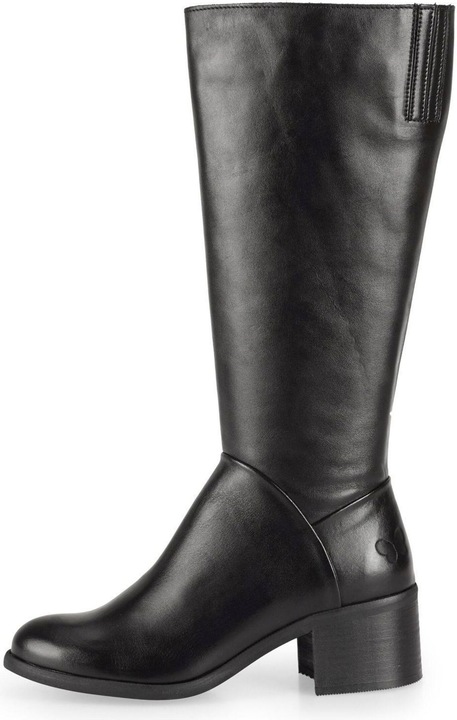 Actual product image Felmini MIRA D946 Stylish high boots with a low heel, made from genuine soft black leather. (36)