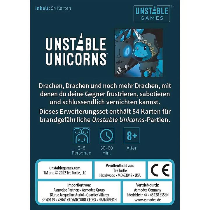 Actual product image Unstable Games Unstable Unicorns - Dragons, for 2-8 players, from 8 years (EN expansion) (German, 2 - 8 Players)