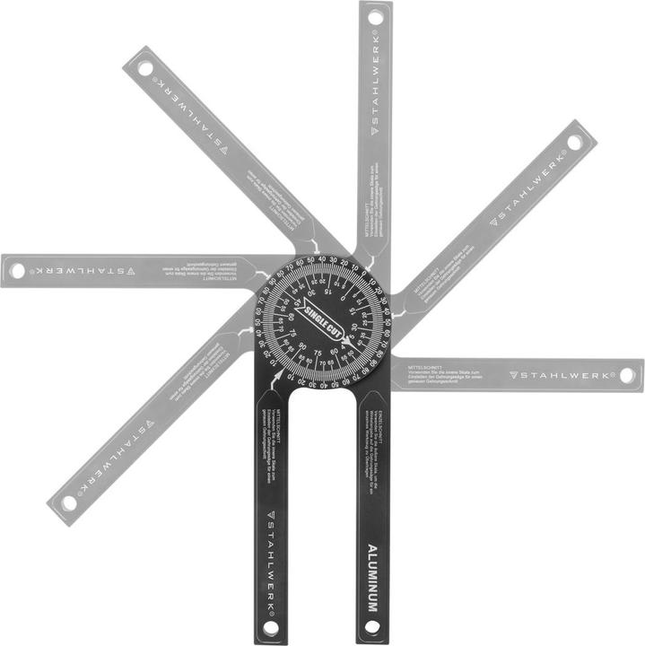 Produktbild Stahlwerk Winkelmesser 360° Grad Aluminium Gehrungswinkelmesser