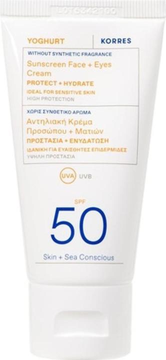 Actual product image Korres YOGHURT Unscented Face + Eyes Gel-Cream SPF50 50ml (Sun cream face, SPF 50, 50 ml)