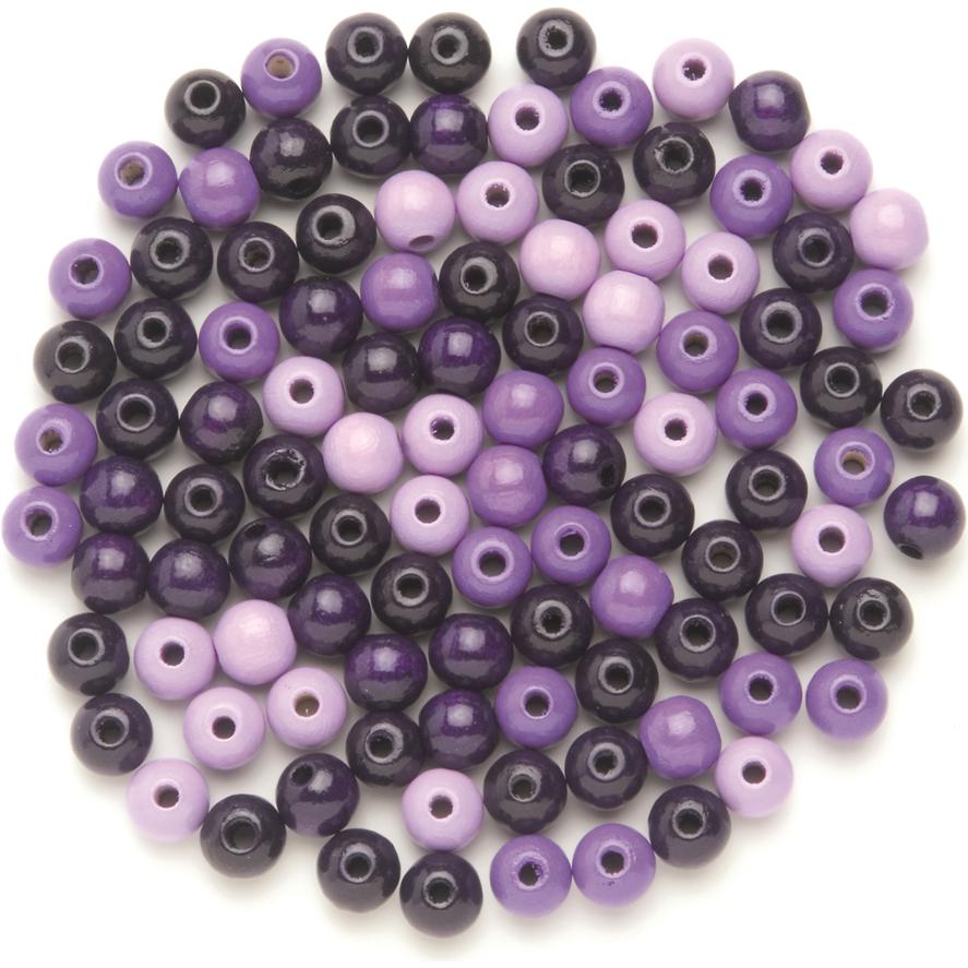 Glorex Holzperle 12mm 28St lila-mix FSC Buche