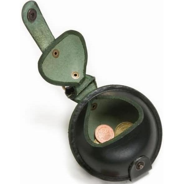 Mika, Portemonnaie, Schlüsselanhänger / Kleingeldbörse gross Sattelleder 9cm grün, Grün