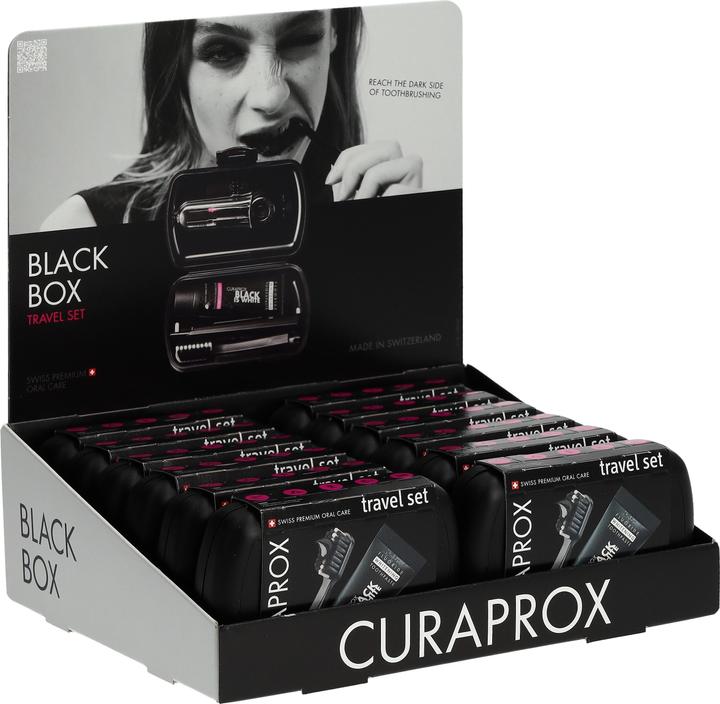 Actual product image Curaprox Display Travel Set Black is White 12 pieces (12 x)