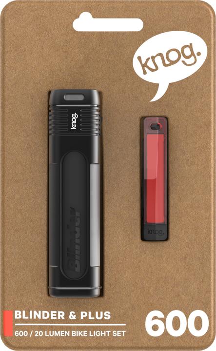 Actual product image knog. Blinder 600 & Plus Rear (600 lm, 20 lm)