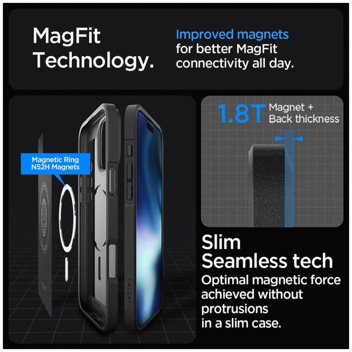 Actual product image Spigen Core Armor Mag Magsafe case for iPhone 16 Pro Max 6,9" matte black (Apple iPhone 16 Pro Max)