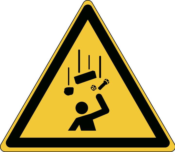Actual product image Brady B-7667, ISO 7010 Floor safety sign - Warning against falling objects (W035), La